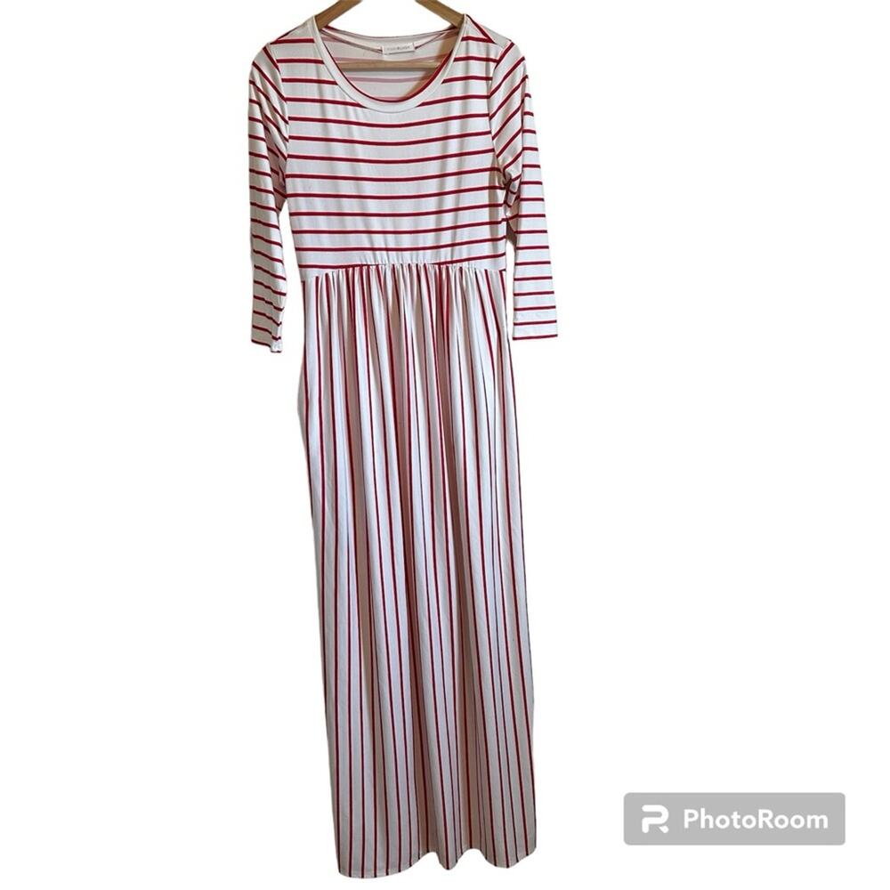 Pink Blush women’s dress small‎ maxi cream red